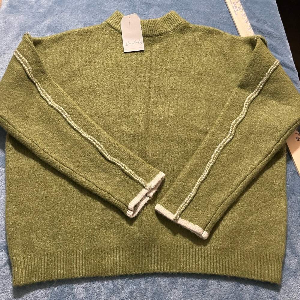 COPY - Wonderly Women’s Sage Green Thick Knit Mock Neck Sweater Size M  Cozy Ov…